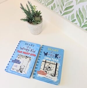 2 Diary Of A Wimpy Kid Books Hardcover The Deep End / Cabin Fever By Jeff Kinney